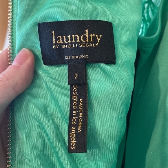 Laundry by Shelli Segal Green Lace Cocktail Dress Size 2 in EUC - Picture 9 of 9